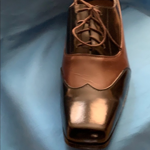 Custom made Square Toe two-tone Leather Shoes - Picture 2 of 7